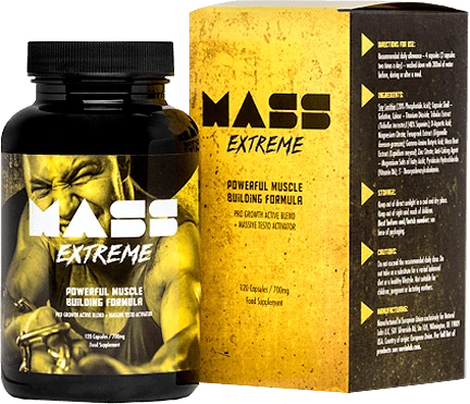 Envase del suplemento Mass Extreme.